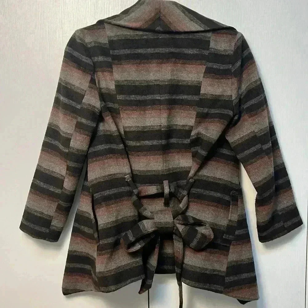 Jack brown striped draped jacket with lining size XS - Picture 3 of 8